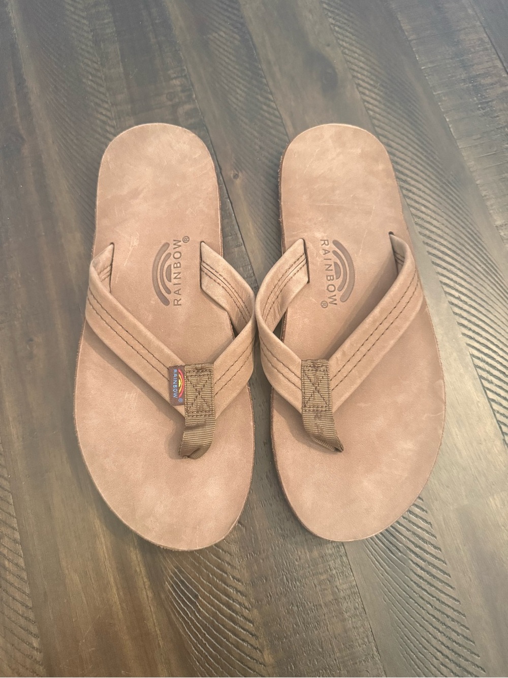 Men’s Rainbow Single Layer Premier Leather w/Arch Support 1" Strap in dark brown